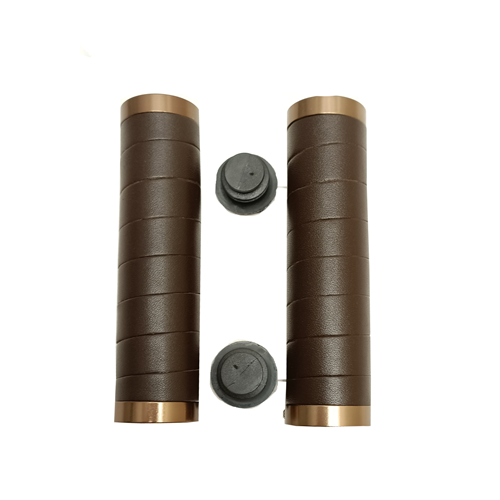 Brown lockable grips - classic leather look