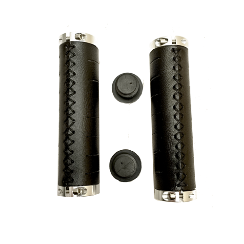 Black lockable grips - classic leather look