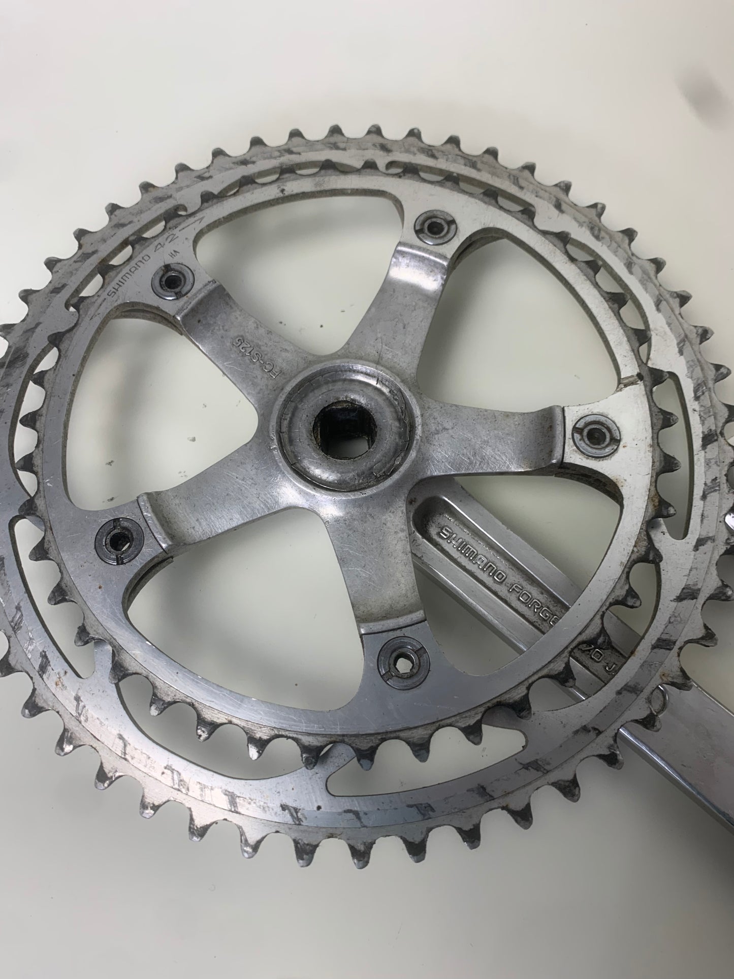 Shimano 105 Golden Arrow #FC-S125 Crankset With 42/52 Teeth And 170 Le From 1982 83 Shimano 105 Golden Arrow #FC-S125 Crankset With 42/52 Teeth And 170 Le From 1982 83