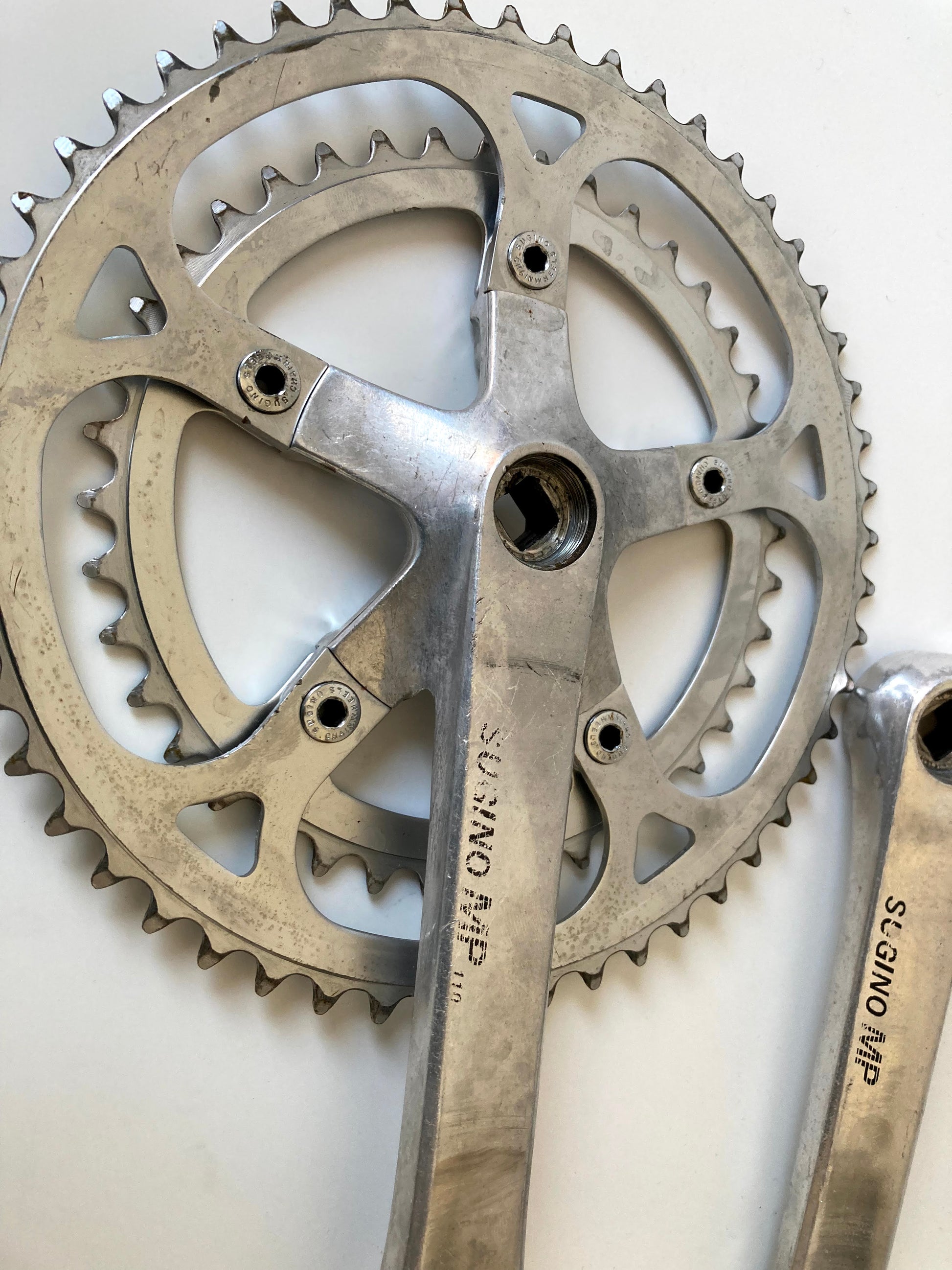Sugino MP double crankset 52/42 teeth square taper – Retro Bike