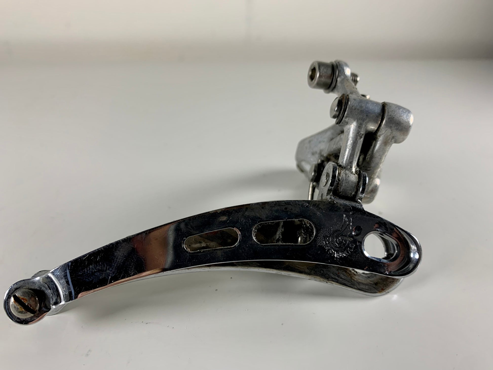 Campagnolo Nuovo Record front derailleur three hole clamp on Retro Bike Rotterdam